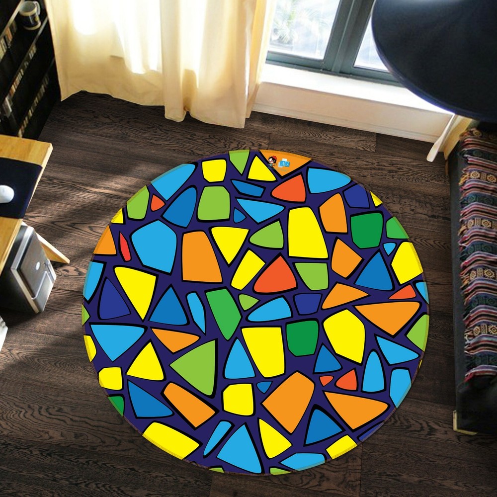 3D Color Round Game Rug Mat Elegant Photo Carpet NAO10367