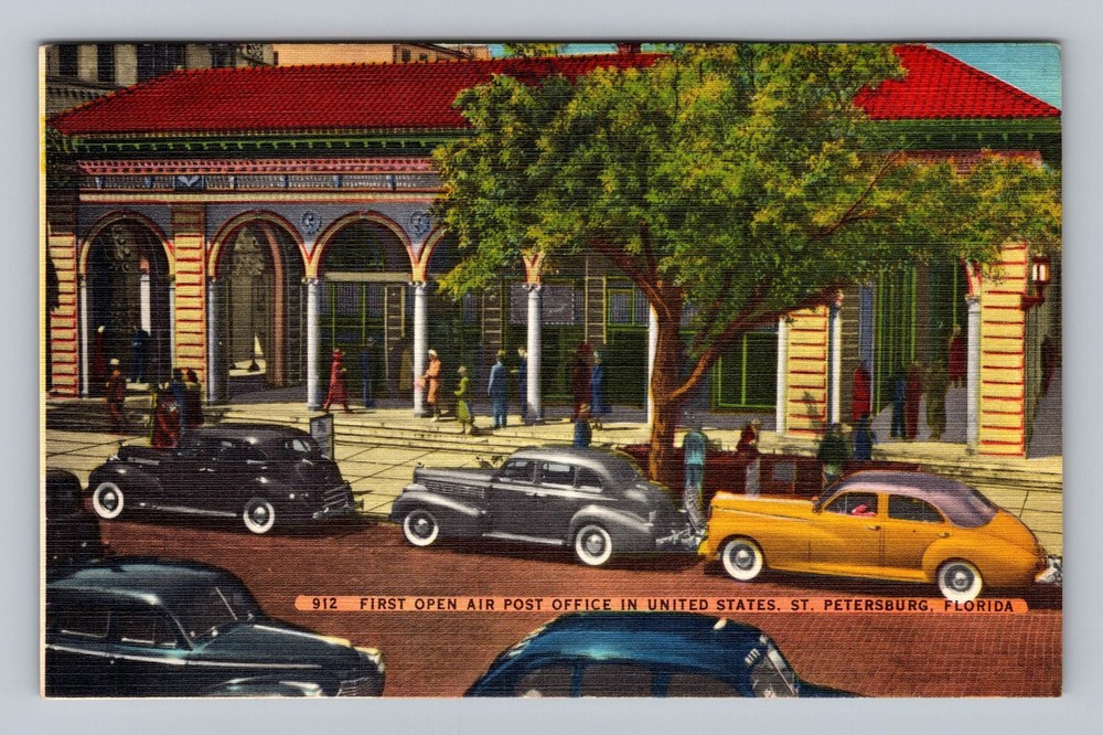 St Petersburg FL-Florida Open Air Post Office In United States Vintage Postcard