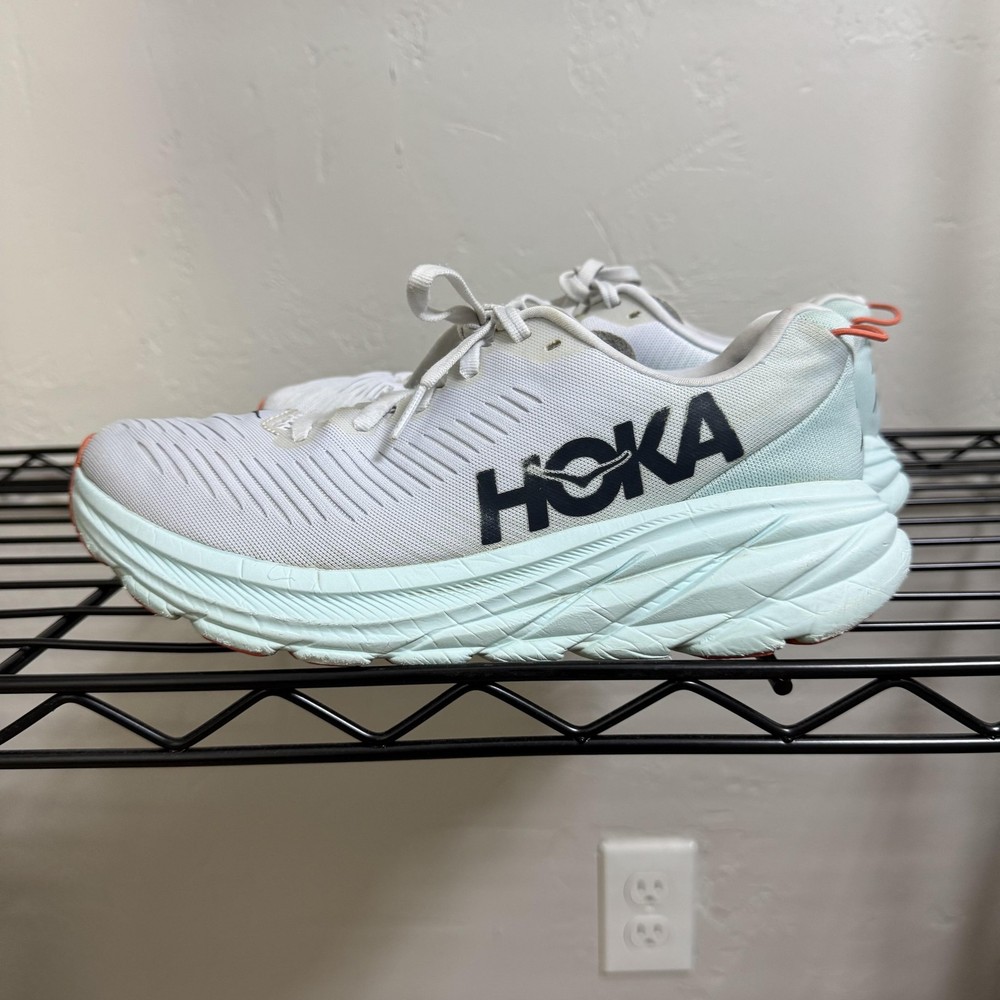 Hoka One One Running Shoes Womens Size 8 White Rincon 3 Lightweight 1119396 WBGL