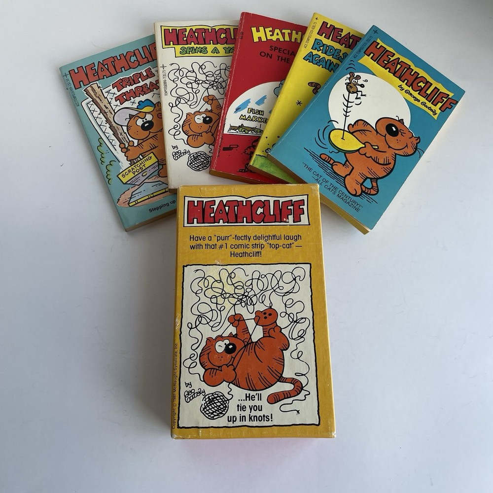 Vintage 1981 Heathcliff Cat Box Set Lot of 5 books
