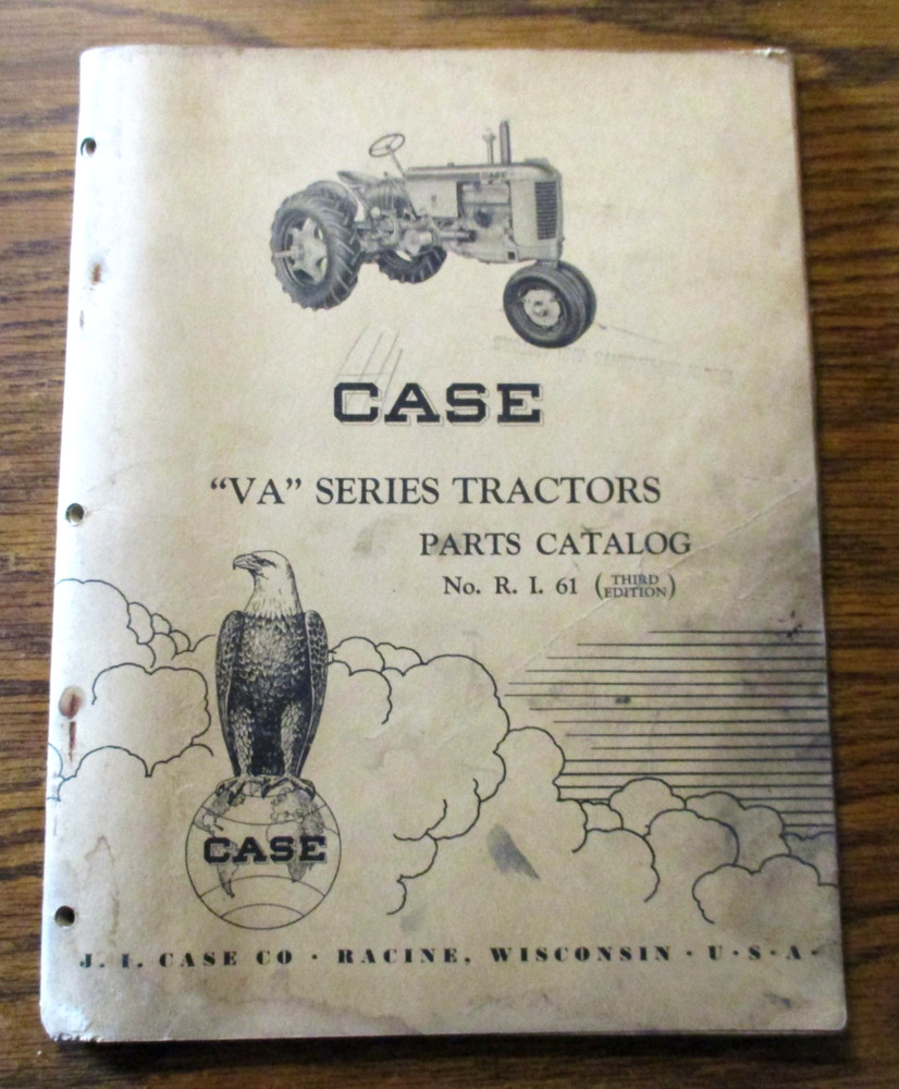 Case VA Series VAC VAO VAH Tractor Parts Catalog Manual Book 1948  R.I.61 3rd Ed