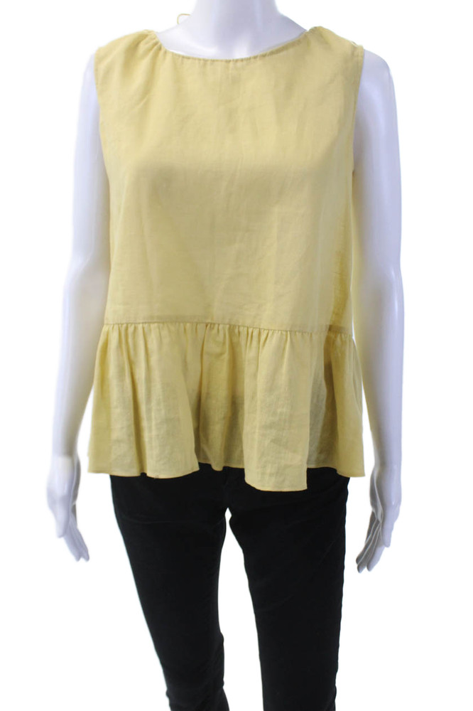 Jenny Park Womens Linen Blend Sleeveless Tank Top Yellow Size Extra SmallFree Shipping in US $100+ Orders | $6.95 Orders Below