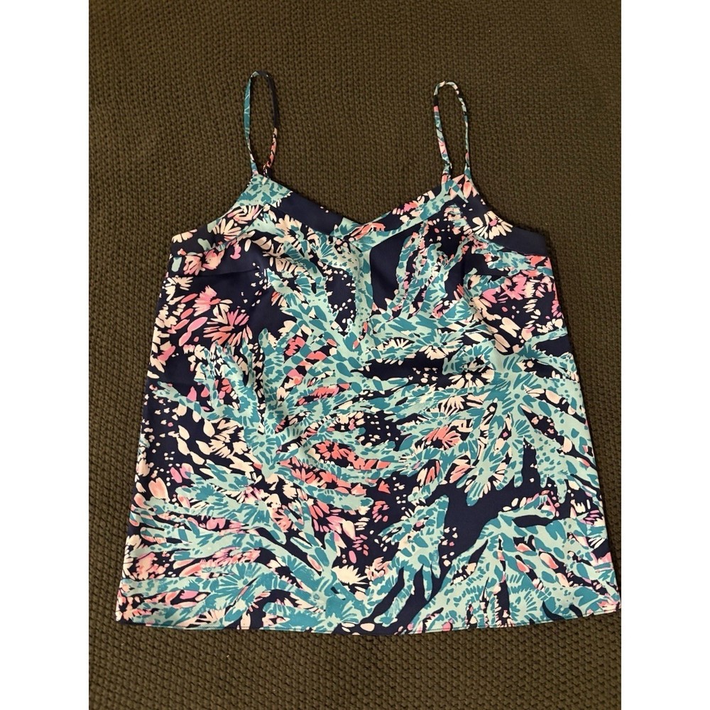 Lilly Pulitzer Tank Top Women Margaery Maldives Floral V-Neck Cami  Size XS