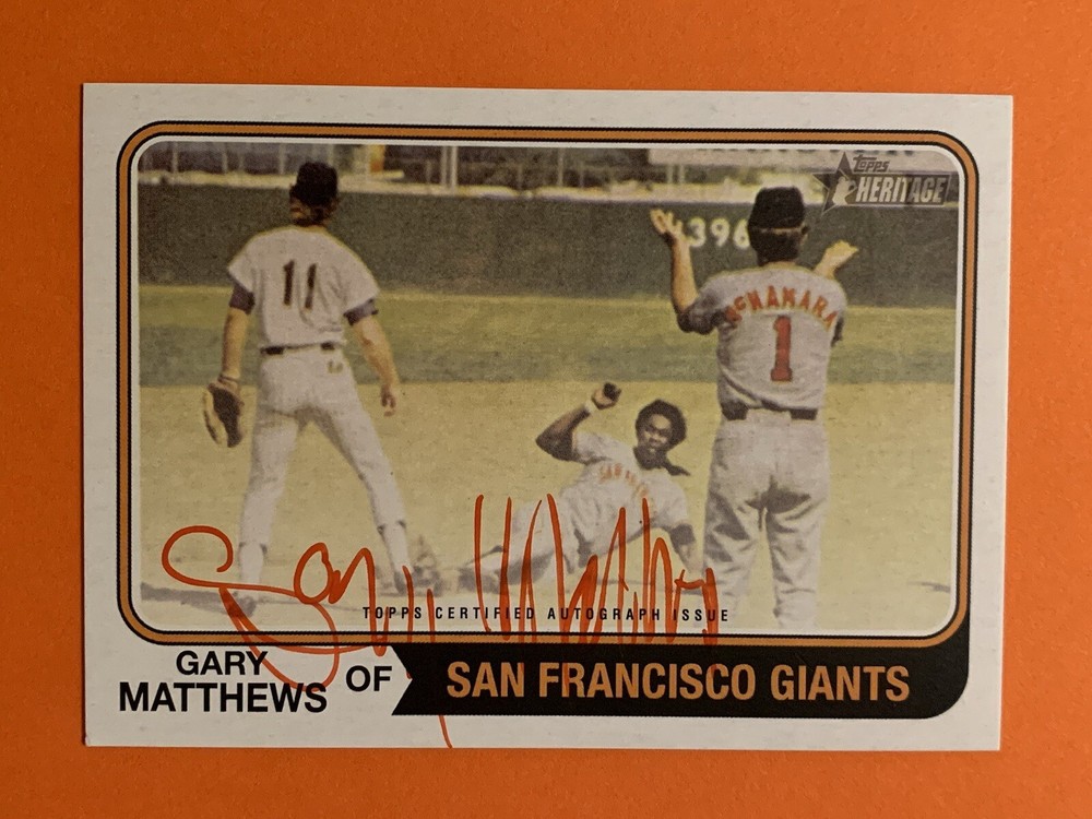 GARY MATTHEWS 2023 Topps Heritage RED INK Autograph *74/74* Real One Signed AUTO