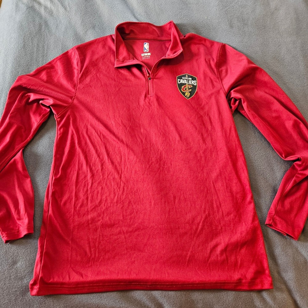 Cleveland Cavaliers NBA 1/4 Zip Long Sleeve Shirt Top Men's Large Red UNK