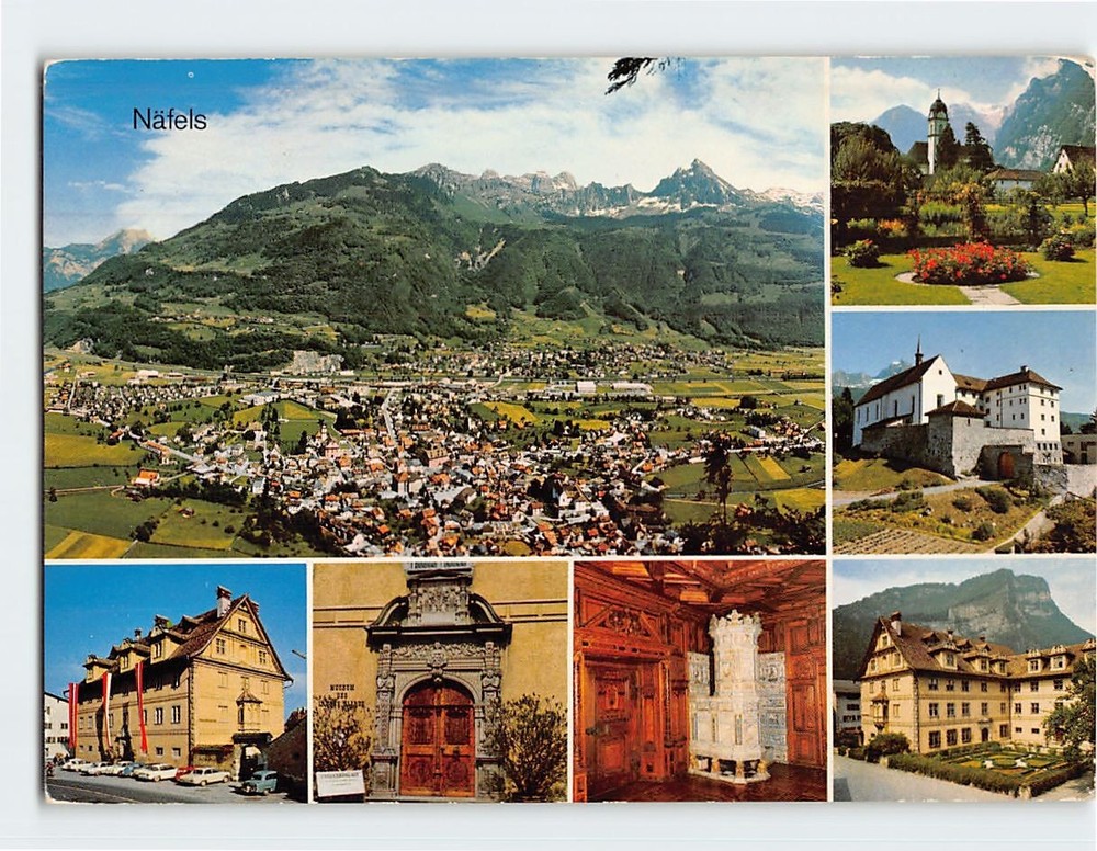 Postcard Multiple View At Näfels Switzerland
