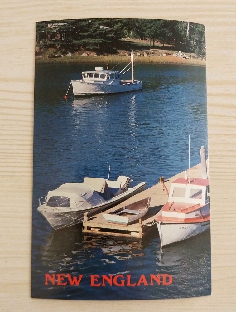 Peaceful Anchorage New England Harbor Scene~Vintage Postcard~Unposted