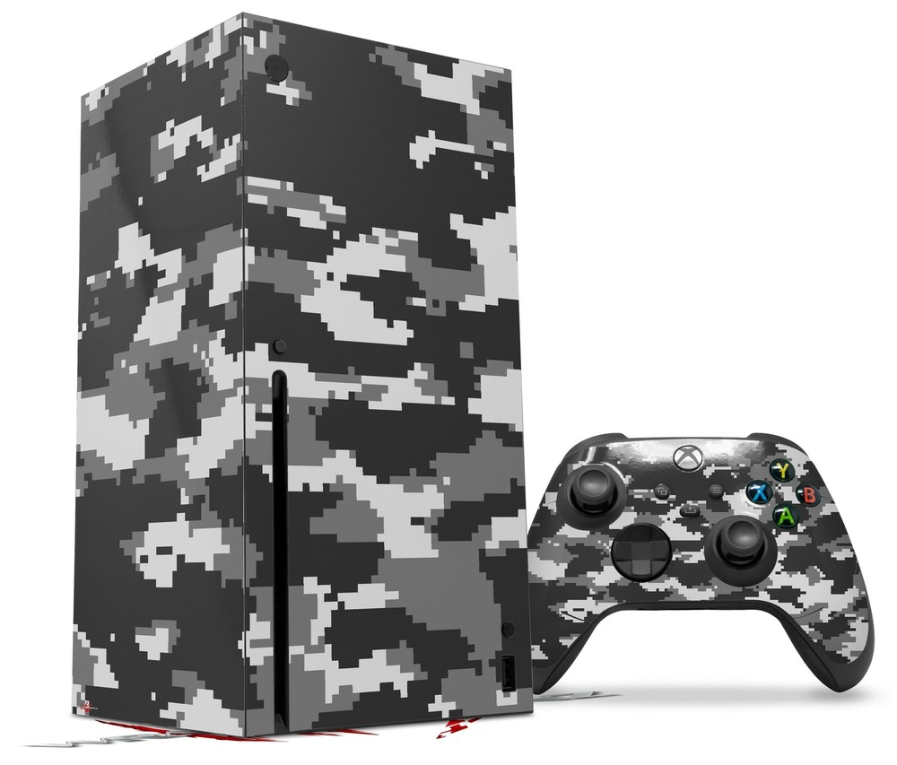 Skin Set for XBOX Series X WraptorCamo Digital Camo Gray
