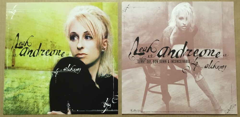 LEAH ANDREONE Rare 1998 DOUBLE SIDED PROMO POSTER FLAT for Alchemy CD MINT 12x12
