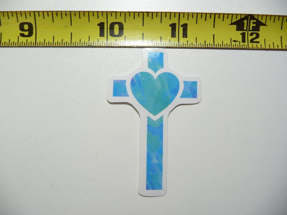 Faith-Inspired Heart Cross Decal Sticker for Christian Beliefs