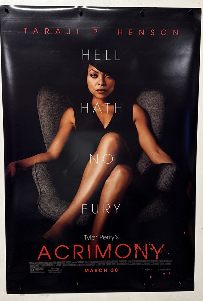 2018 Acrimony Original One Sheet Rolled Double Sided Movie Poster 27X40