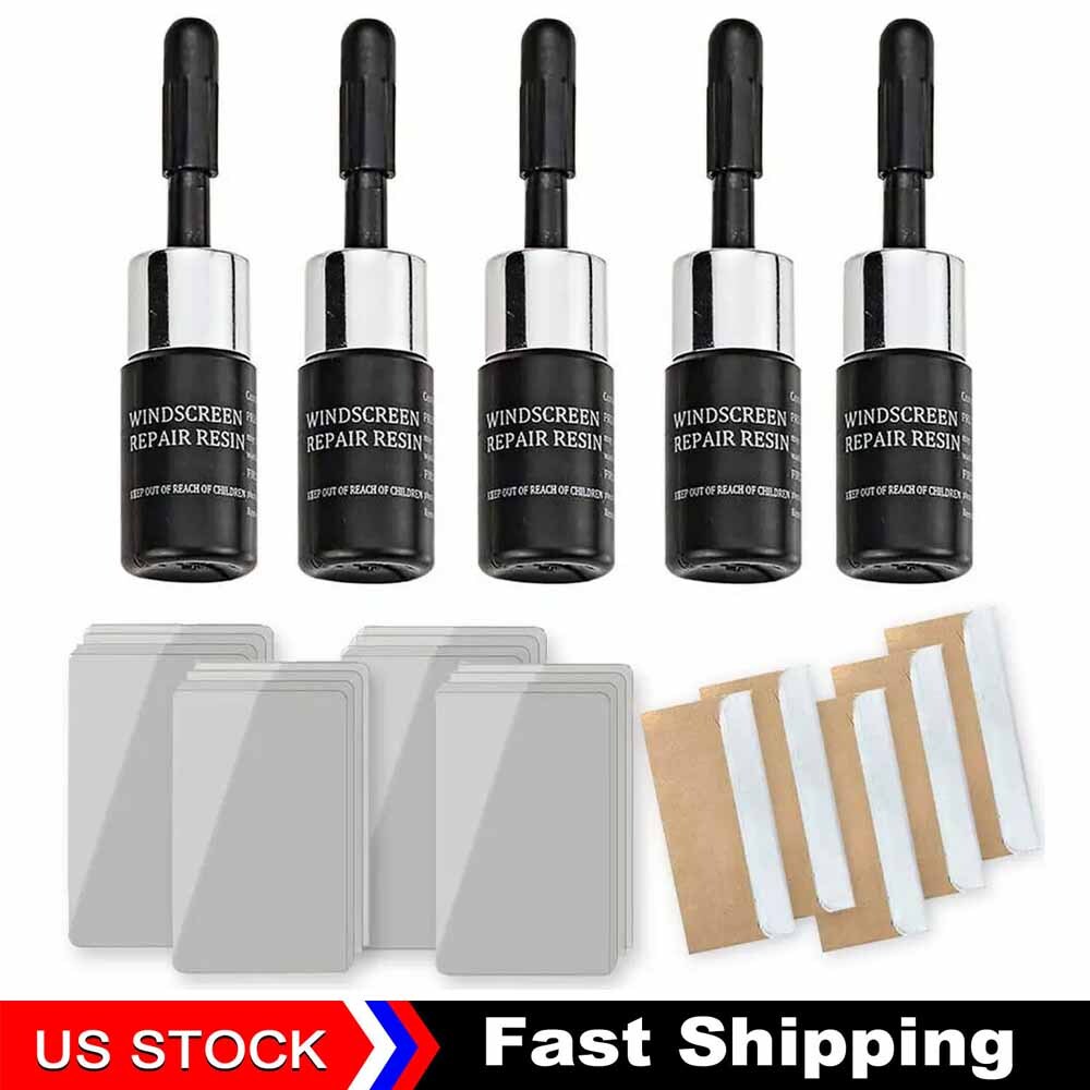 5x Car Windshield Repair Kit Nano Fluid Resin Crack Fix DIY Tool