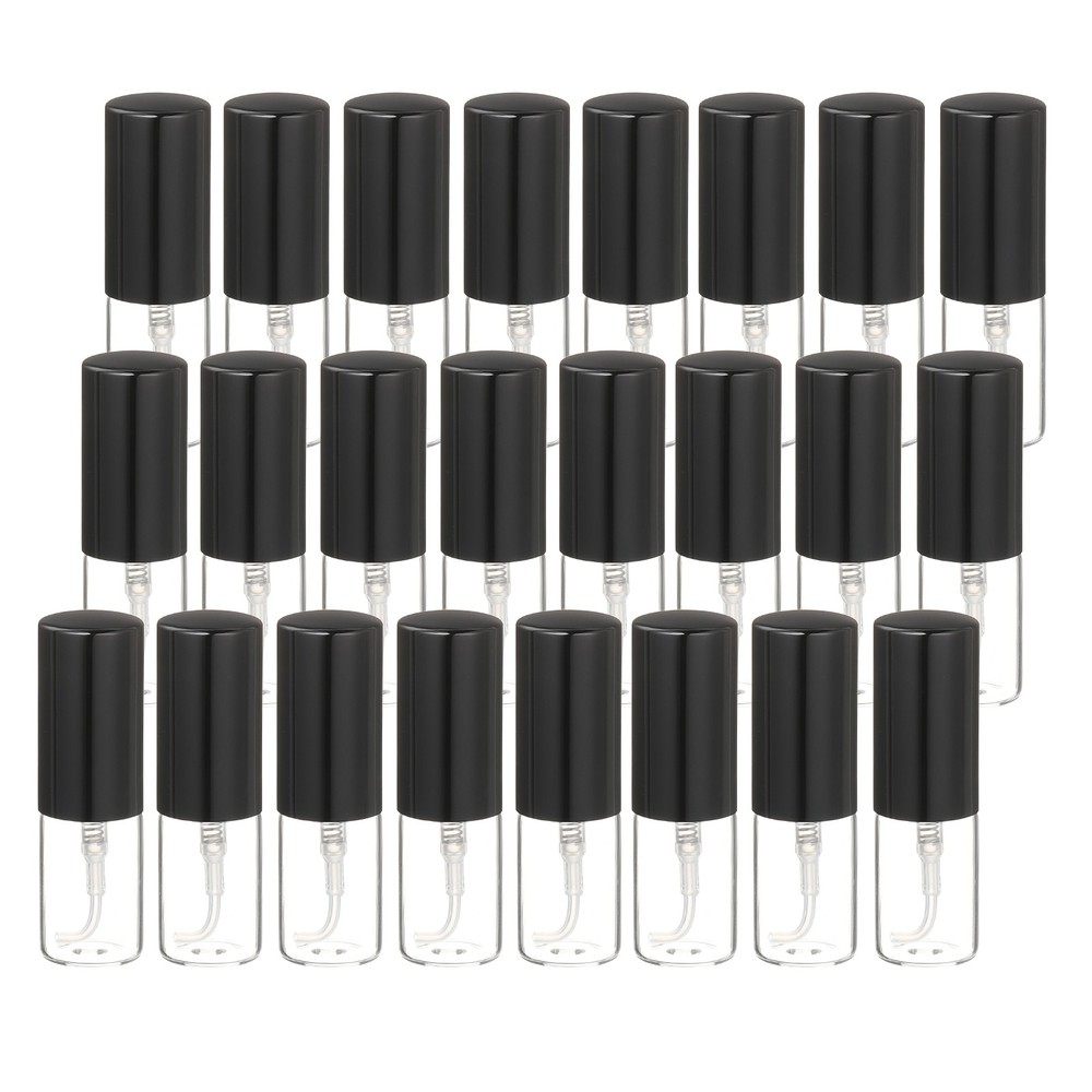 25 Pcs 3ml Clear or Black Fine Mist Refillable Mini Spray Bottles