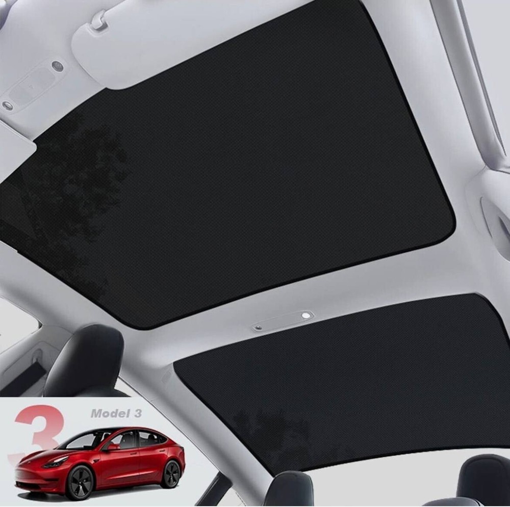 For Tesla Model 3 Glass Roof Sunshade UV Reflection Heat Blocking Shade (2PCS)