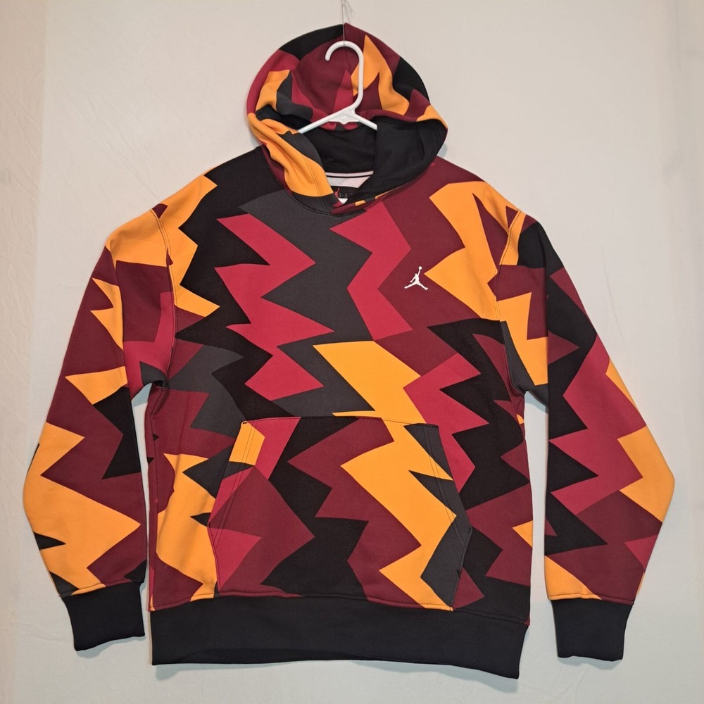 NIKE JORDAN MVP Flight Men's Fleece Pullover Hoodie Red/Black/Sail L FB7014-619