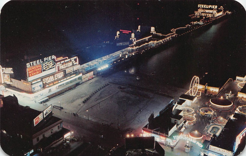 Atlantic City NJ New Jersey Steel Pier Boardwalk Amusement Park Vtg Postcard D26