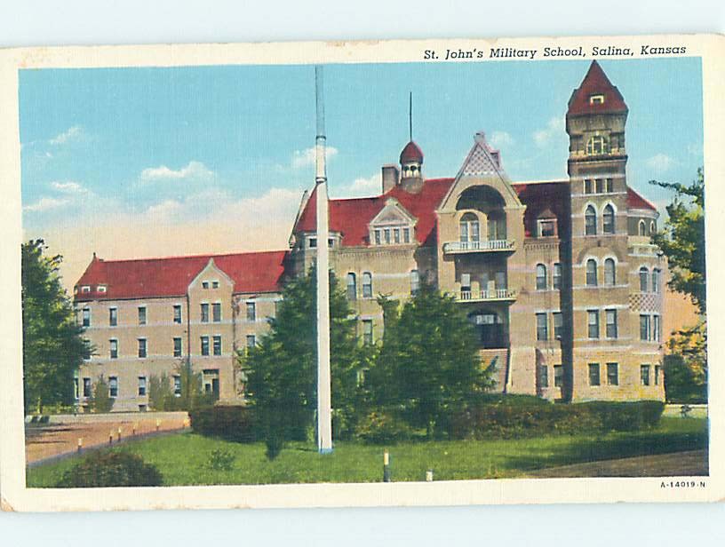 Linen MILITARY SCENE Salina Kansas KS m/09 AF8386