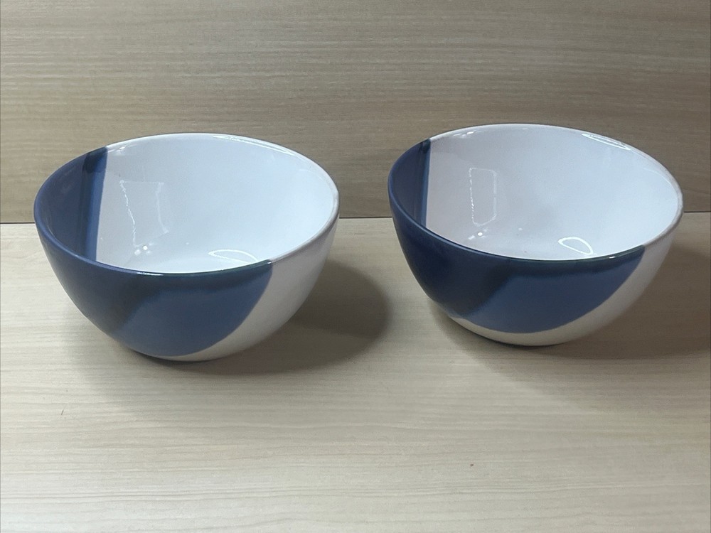 Mikasa Gourmet Basics Caden Blue Cereal Soup Bowls 6
