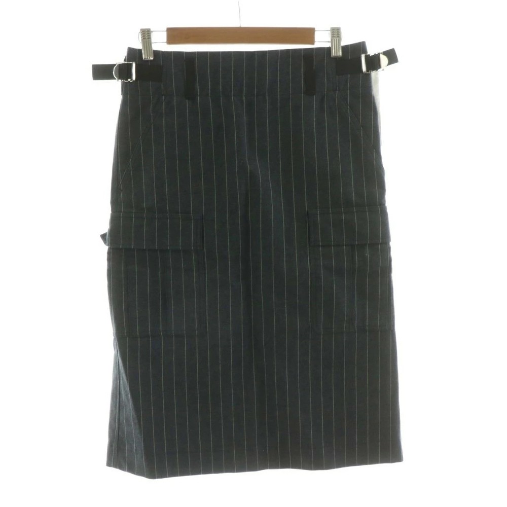 Sacai Luck Women's Gray Linen Cotton Striped Tweed Skirt Size 2 NWT