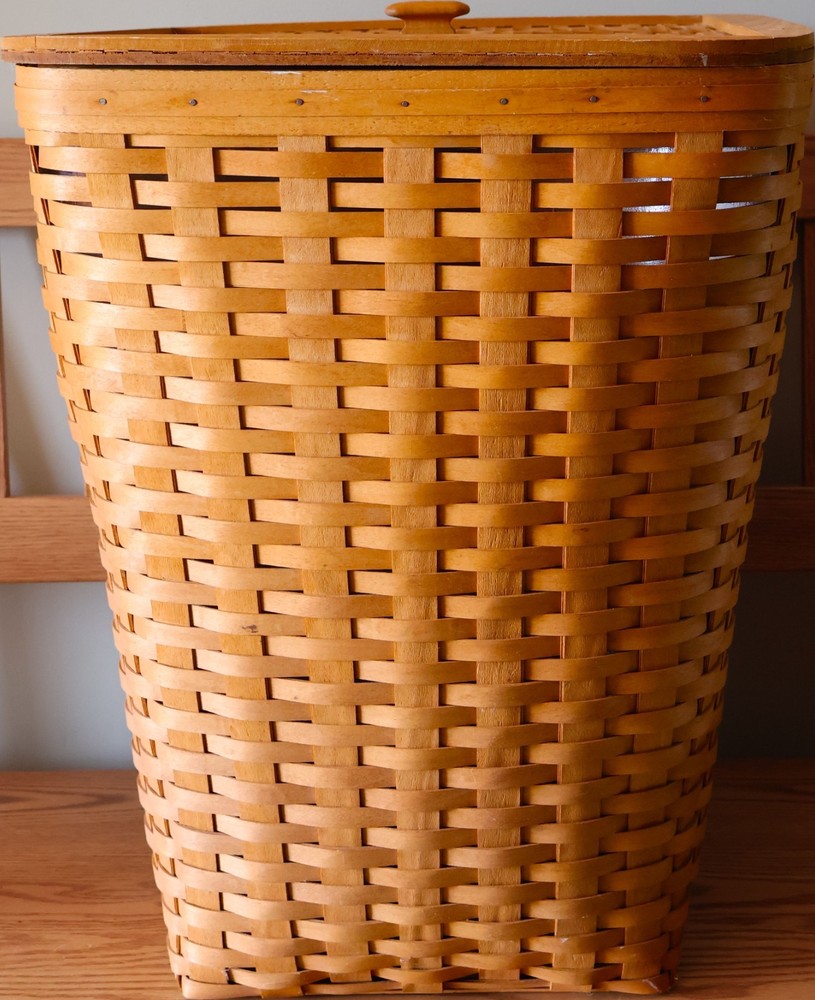 Longaberger 1993 Hamper Basket Lid Protector Large Laundry Basket 17x17