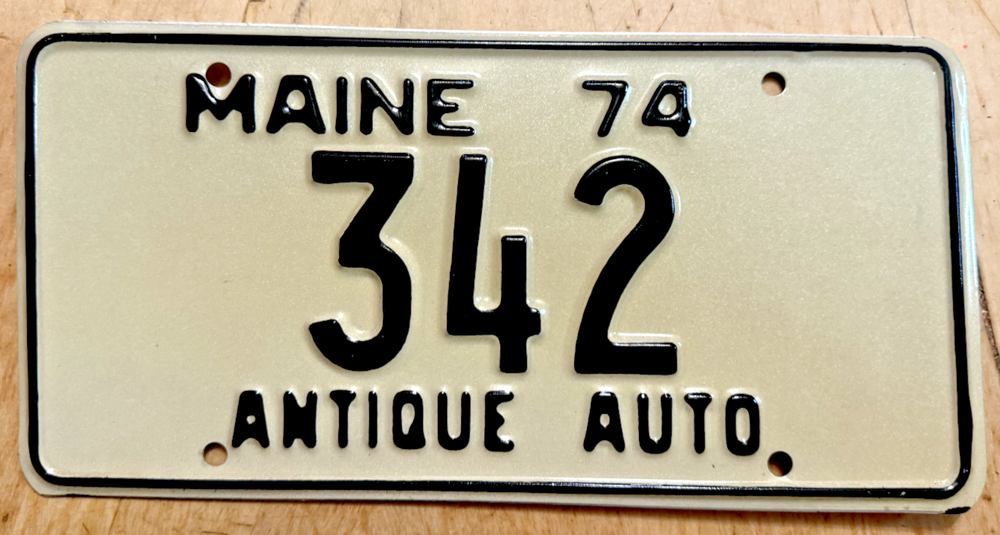 1974 MAINE ANTIQUE AUTO LICENSE PLATE 