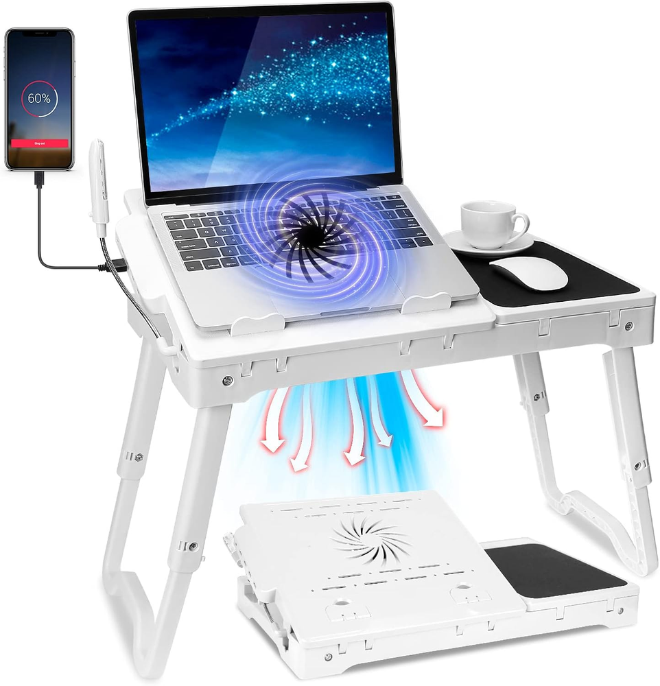 Laptop Desk for Bed,Adjustable Laptop Stand Foldable Bed Table Portable Lap Desk