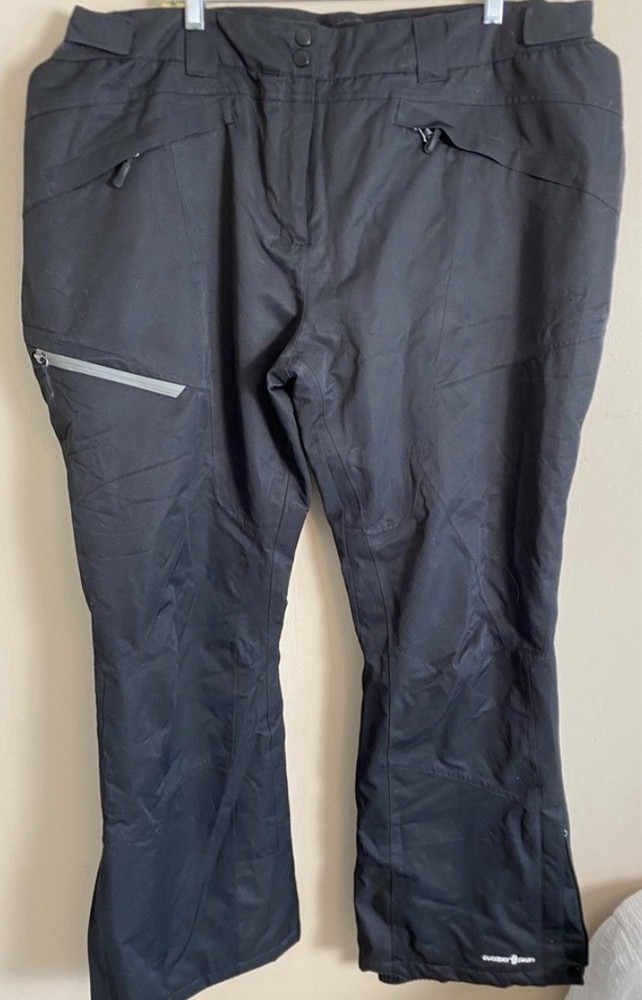 Outdoor Gear 3XL Men’s Black Snow Pants Adjustable Waist and Leg Openings