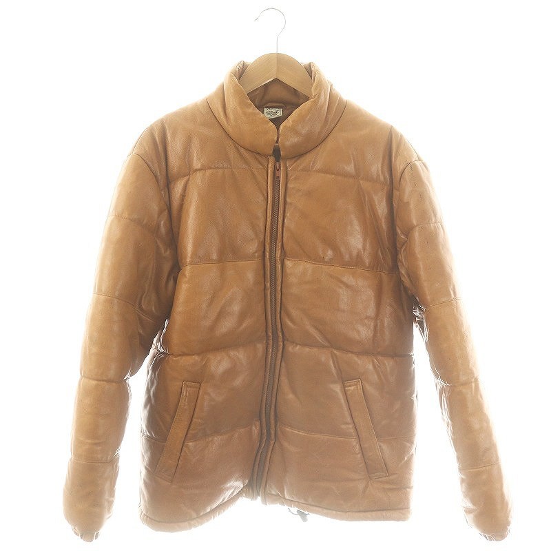 Lamb Leather Padded Jacket for Men in M Brown by No Concept Brand