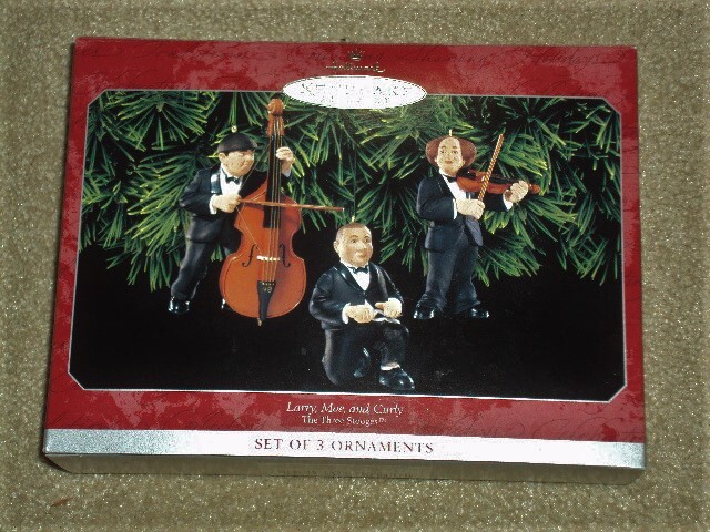 THREE STOOGES, Hallmark Keepsake Ornaments: Moe, Larry & Curly, MIB