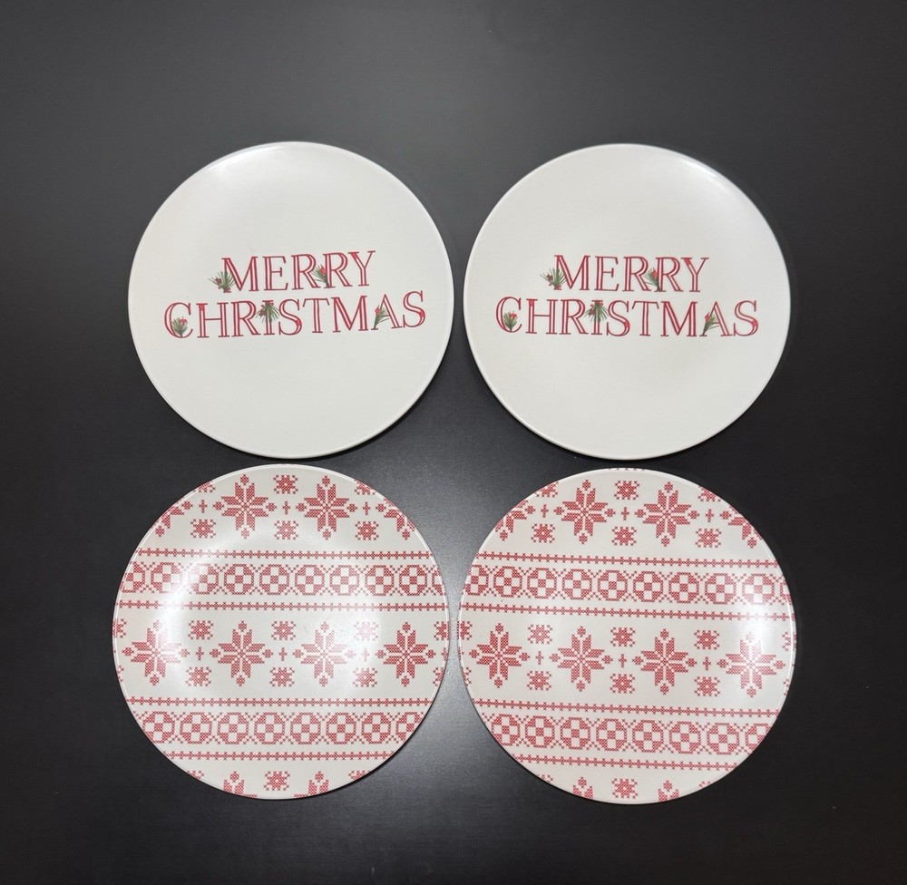 Threshold Appetizer Plates Merry Christmas Fairaisle Melamine 6 5/8
