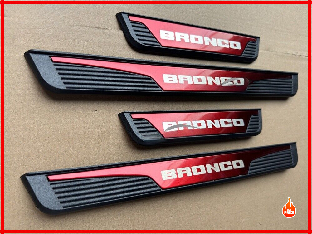 For Ford Bronco Steel Car Accessories Door Sill Protector Scuff Plate Trim Guard