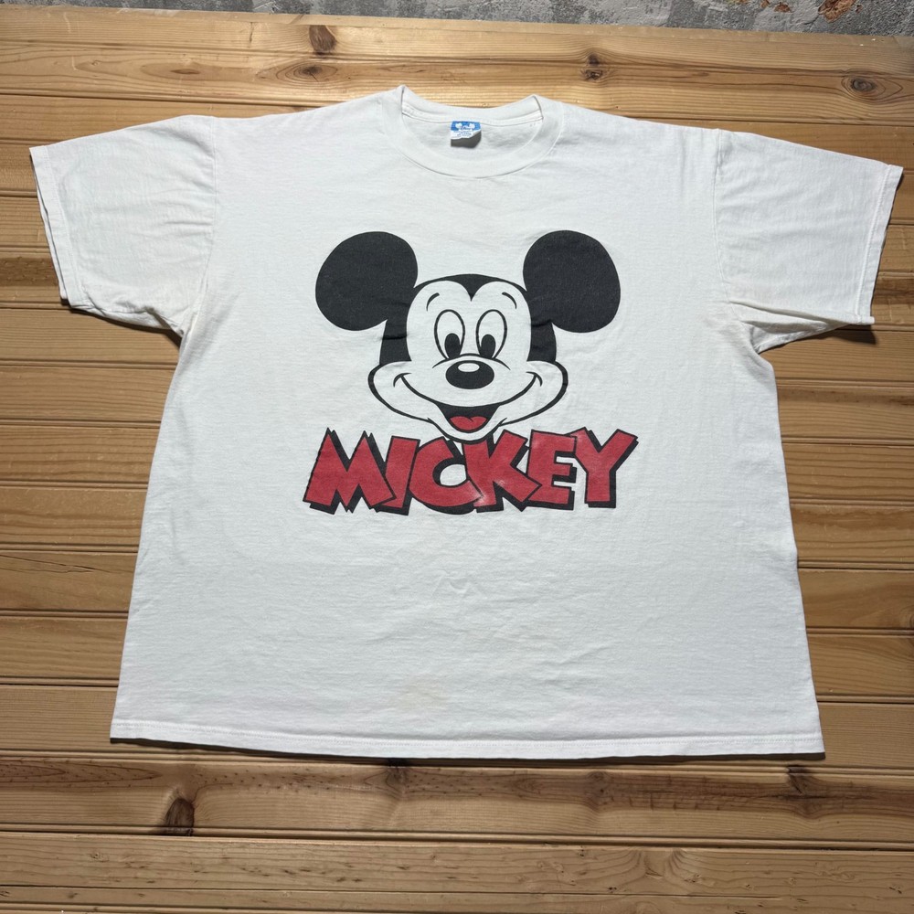Vintage 80s Disney Mickey Mouse Portrait Cartoon Movie Graphic T-Shirt USA - 2XL