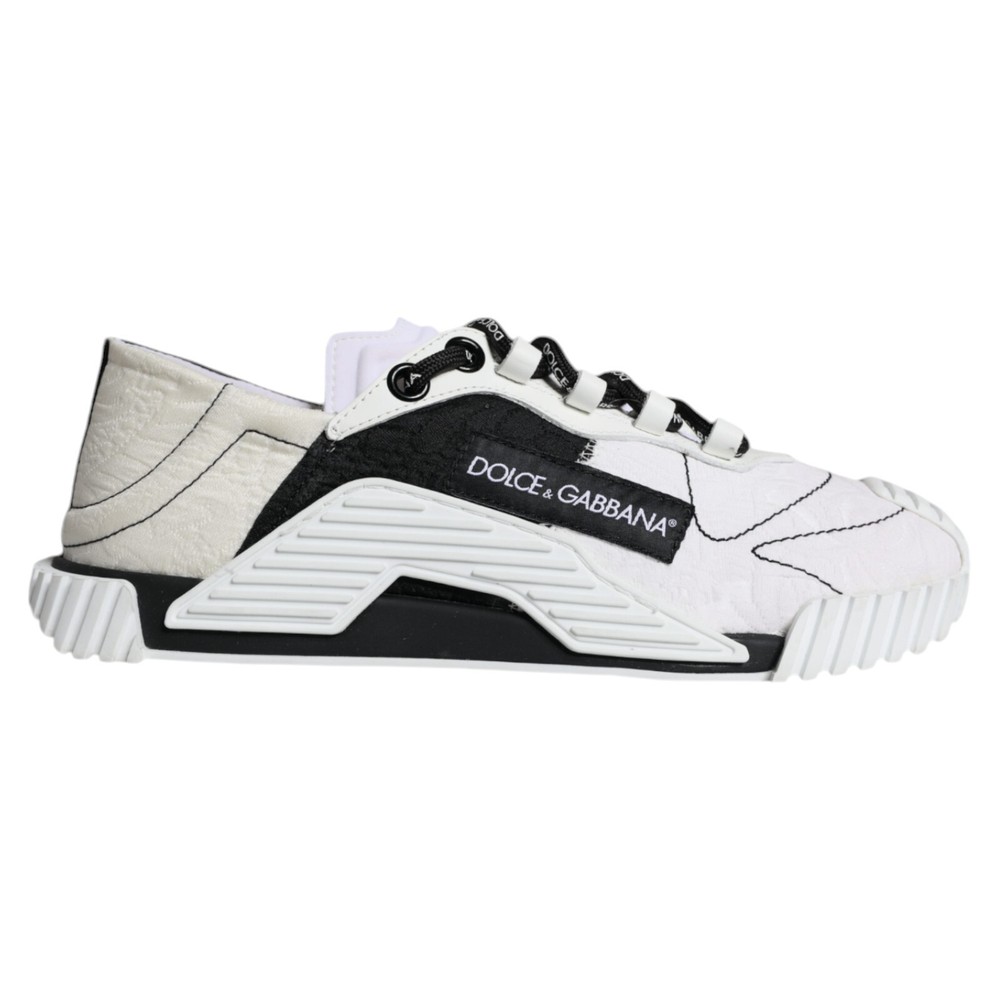 DOLCE & GABBANA Shoes White Black Low Top NS1 Sneakers EU37.5 / US7 RRP 1070usd