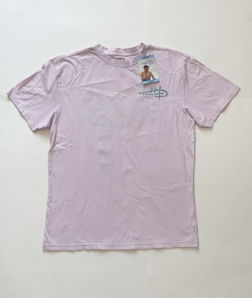 Men’s Reel Life T-Shirt Size Large Fishing Graphic 100% Cotton  NWT