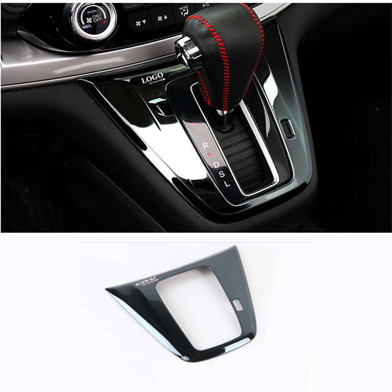 For Honda CR-V 2012-2016 Black steel Car Console Gear Shift Box Panel Cover trim