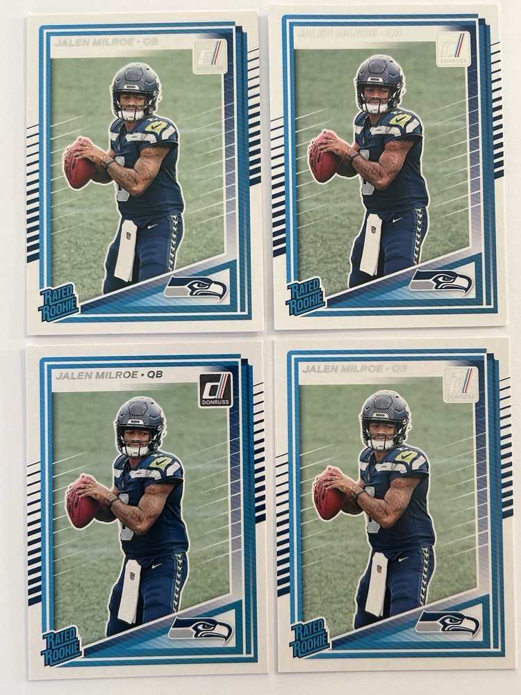 Jalen Milroe Rated Rookie Card Lot 4x Donruss Seahawks RC