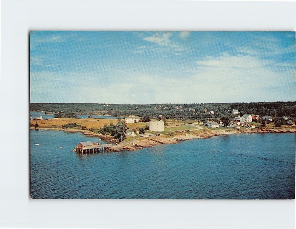 Postcard Aerial View of Fort William Henry Pemaquid Beach Maine USA
