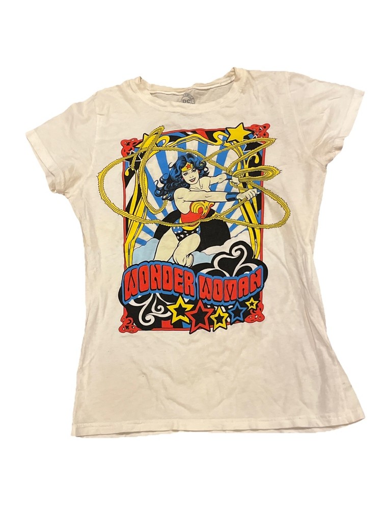 White Wonder Woman Graphic T-Shirt Sz L
