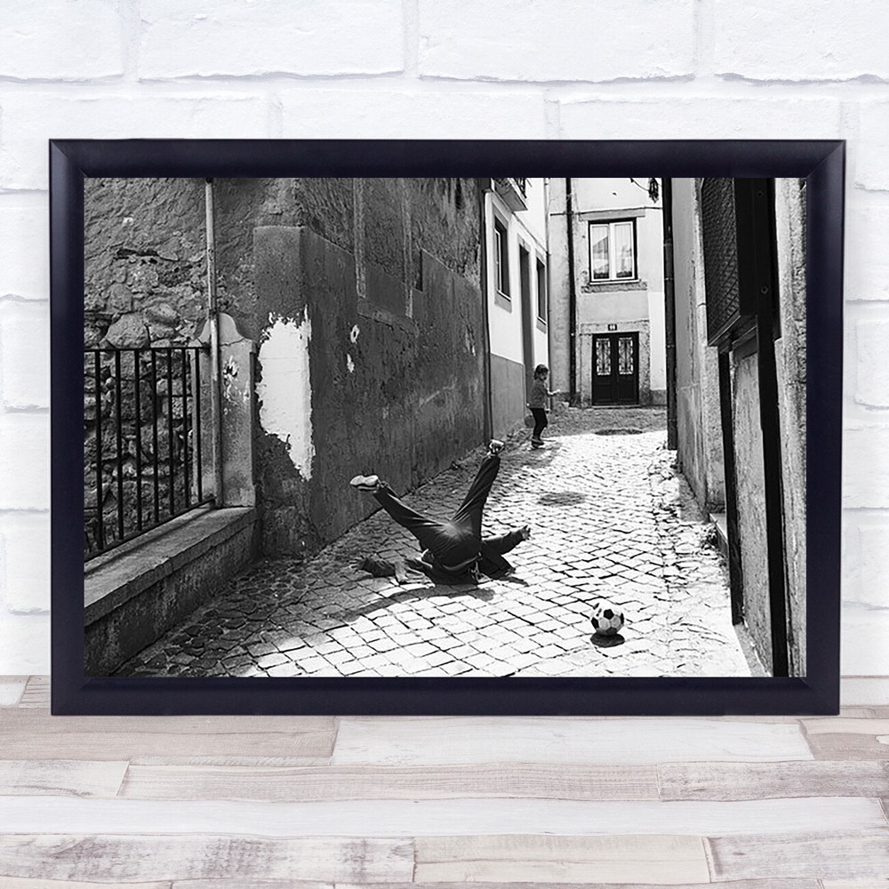 Football Street Sport Sports Shadow Blacka White Lane Wall Wall Art Print