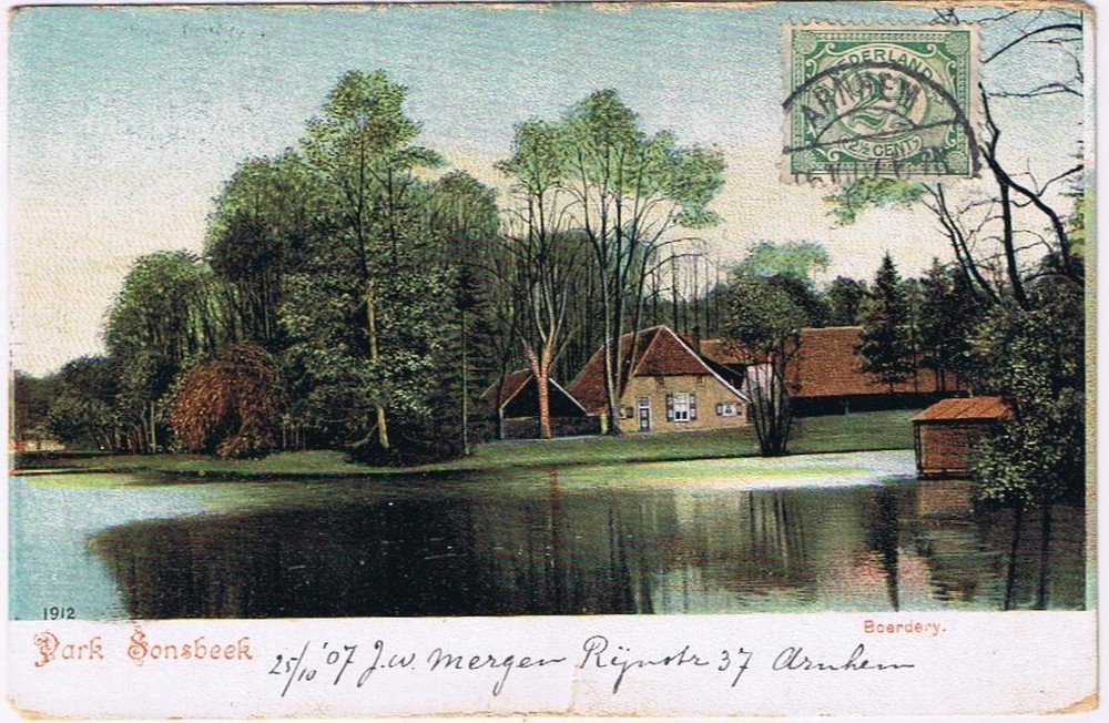 Postcard Boardery Park Sonsbeek Arnhem Netherlands 1912
