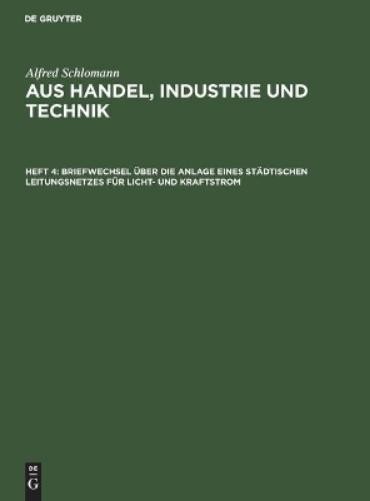 Alfred Schloman Briefwechsel Über Die Anlage Eines Städtischen Leitun (Hardback)Another great item from Rarewaves USA | Free delivery!