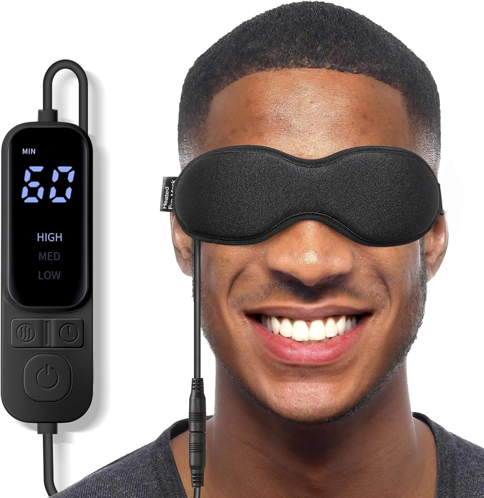 USB Heated Eye Mask for Dry Eyes Relief with Storage Bag ⭐⭐⭐⭐