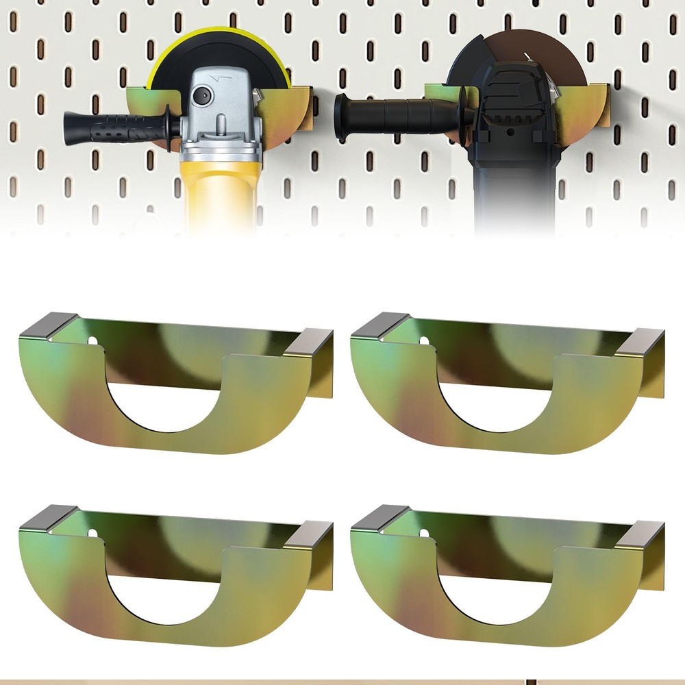 4PCS Heavy Duty Steel Angle Grinder Wall Mount Hanger for Secure Storage