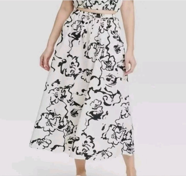A New Day Floral Midi Skirt Size M