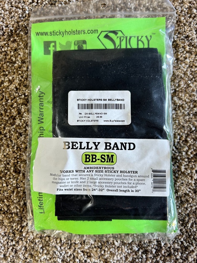 Sticky Holsters Small Belly Band for Secure Concealment 24-34 Inches