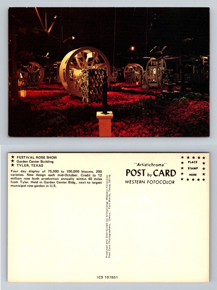 Tyler, TX-Texas, Festival Rose Show Garden Center Building Vintage Postcard