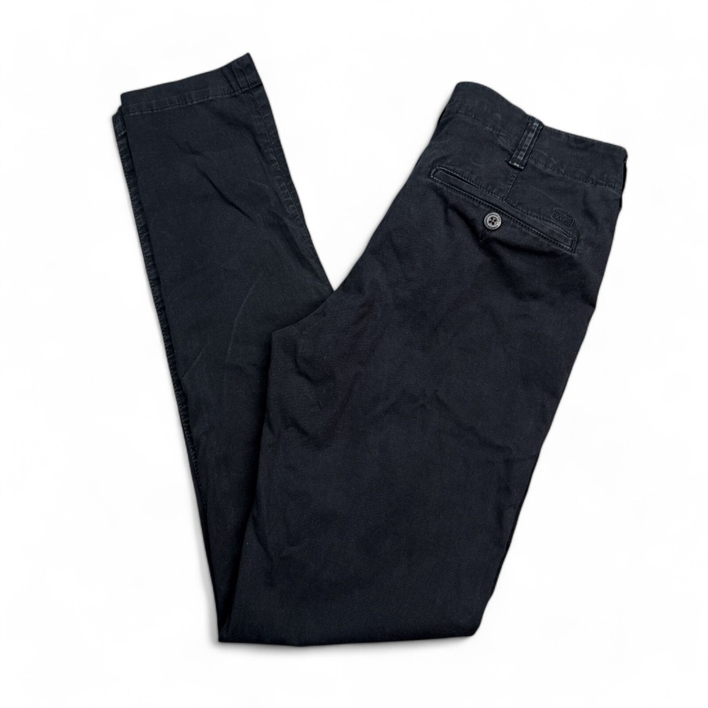 American Eagle Skinny Chino Pants Mens Size 28x34 Black Stretch Flat Front