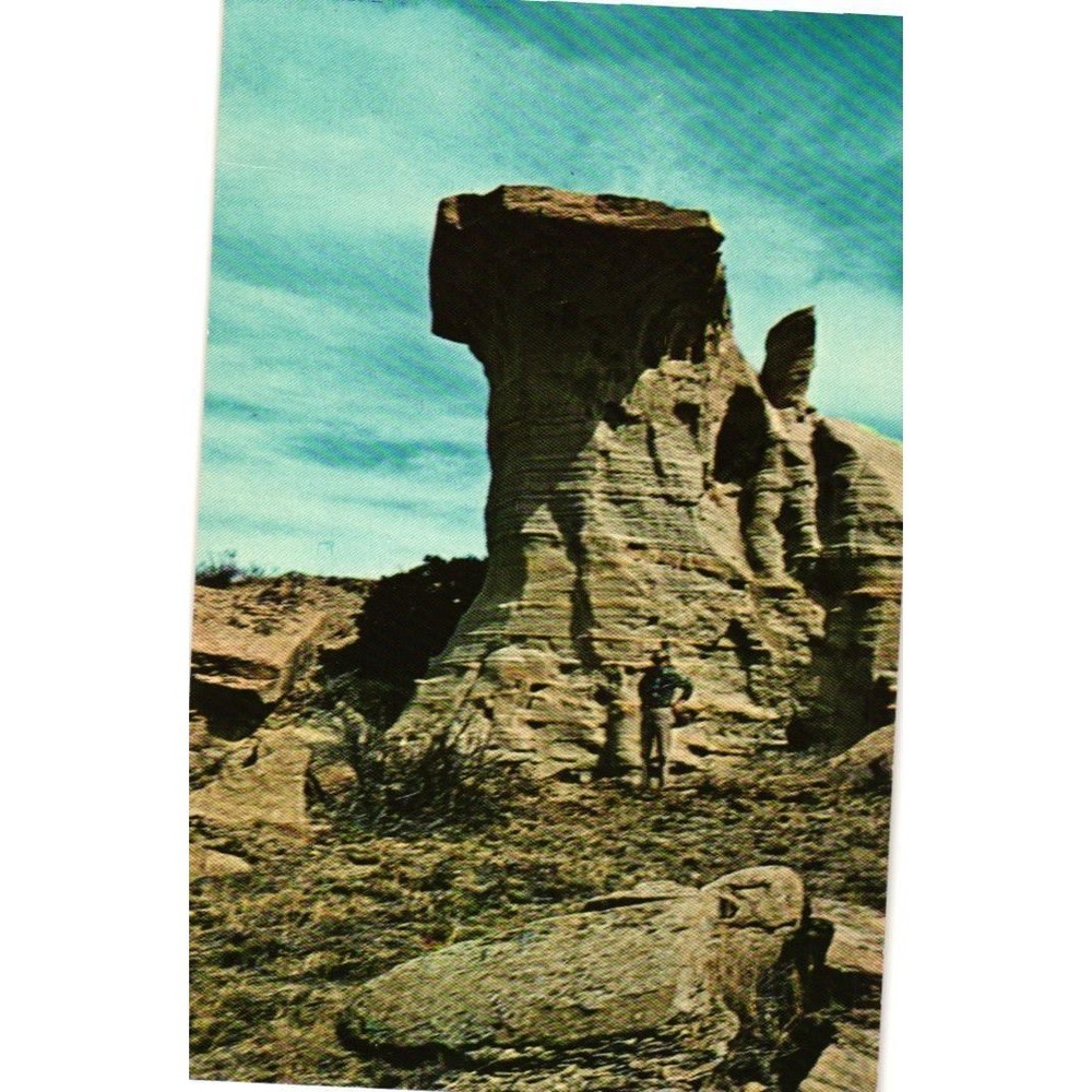 Vintage Postcard Natures Pulpit Cedar Canyon North Dakota Badlands Unposted