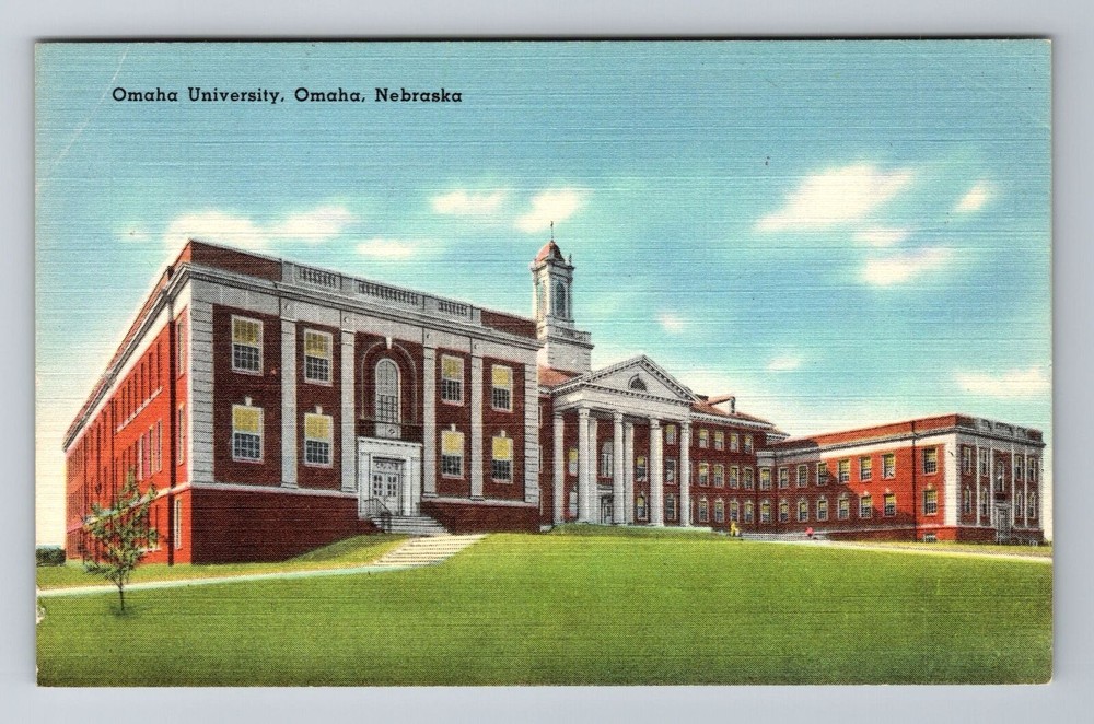 Omaha NE-Nebraska, Omaha University, Antique Vintage Souvenir Postcard
