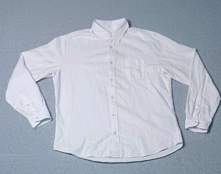 Gap Standard Fit Linen Blend Long Sleeve Button Up Blouse Womens Size Large...